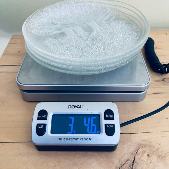 Vtg Glass KOSTA BODA Swedish Handcrafted Etched Plates Salad Tree Flowers Plate - Picture 8 of 8